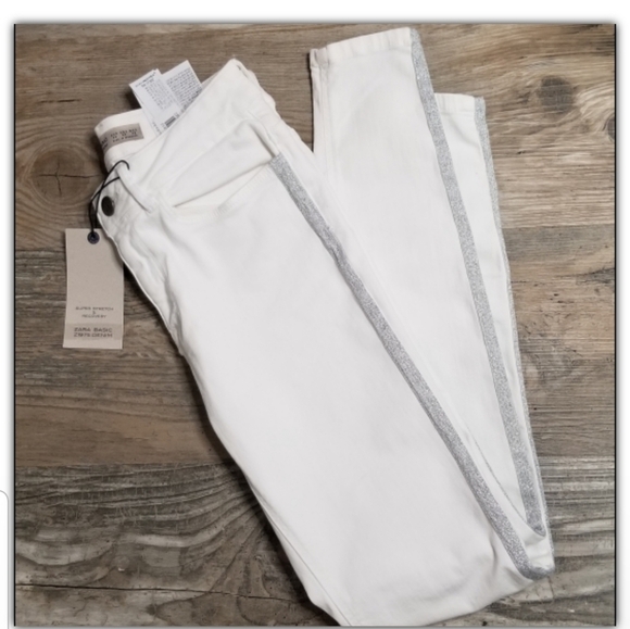 NWT Zara basic Jean's racer stripe on sides - Picture 3 of 5